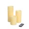 Melrose Set of 3 Ivory Dripping LED Flameless Pillar Candles 8"